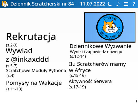 Dziennik Scratcherski nr 84 11.07.2022