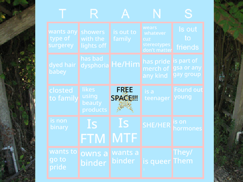 Trans Bingo Board remix