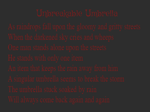 Umbreakable Umbrella Poem 