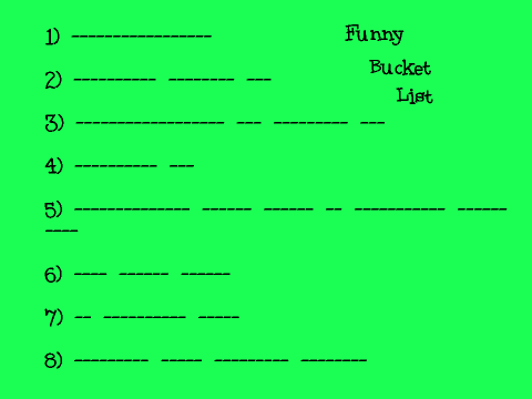 funny bucket list