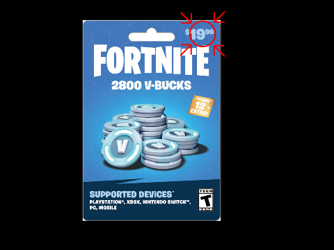 19 Dollar Fortnite Card was a 20 Dollar Card