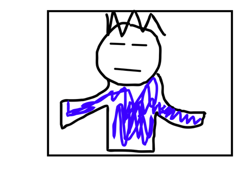 Scribble art work without hands but do have arms…