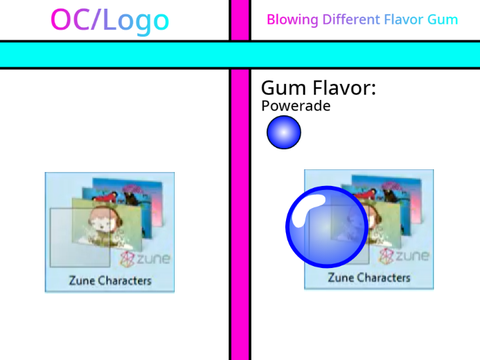 Did Zune Characters Theme blowing gum