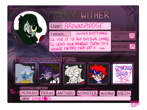 OH btw I'm in artfight
