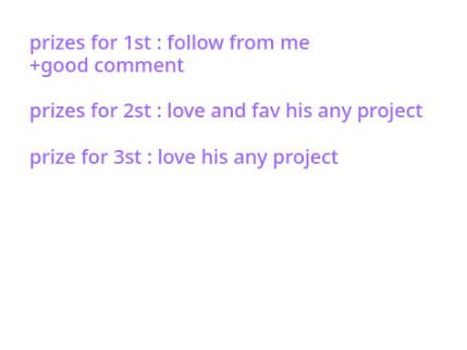 intro contest for my 0.60 followers