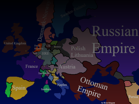 Map of Europe 1763  