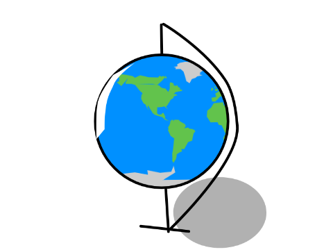 Spinning globe with shadow