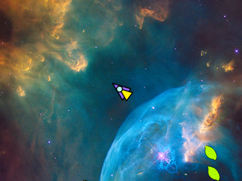 space shooter but the ship has a flamethrower