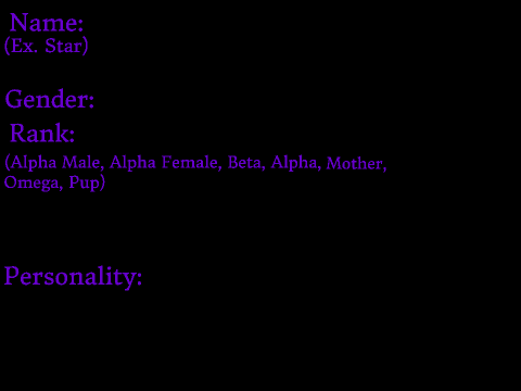 The Pack Of The Valley RPG = SIGN-UP SHEET