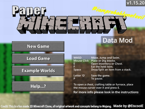 Paper Minecraft Data Mod v1.15.20 (Archived)