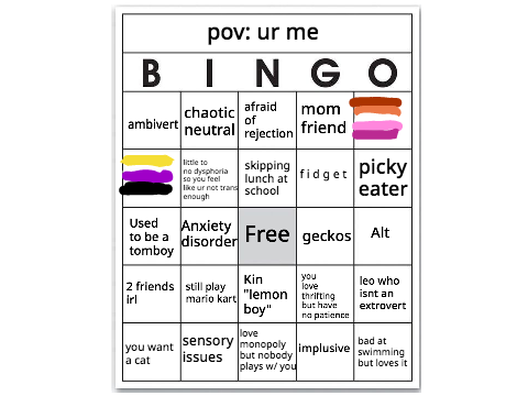 pov: ur me bingo