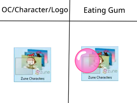 Did Zune Characters Theme eating gum