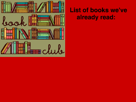 The Scatch Book Club reading list