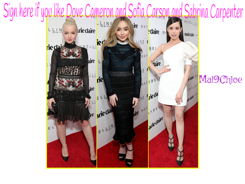 Dove Cameron and Sofia Carson and Sabrina Carpenter