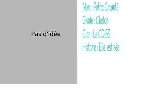 Fiche : Petite Cruauté