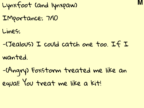 Audition for Lynxpaw/Lynxfoot (Erkowitkids)
