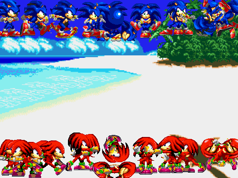 sonic VS knuckles scene maker
