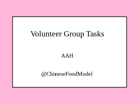 Volunteer Group Tasks-AAH