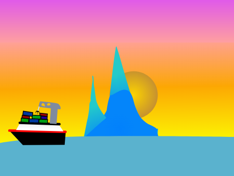 sunset artwork with frame and without frame