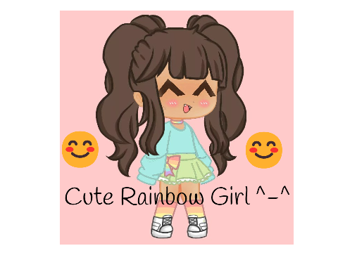 Cute Aesthetic Rainbow Girl