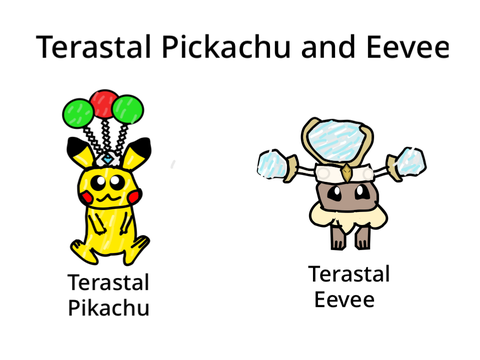 Terastal Forms of Pikachu and Eevee