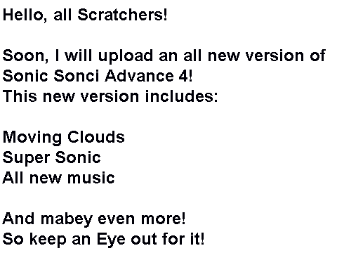 Sonic Advance 4 BETA 5 coming soon!