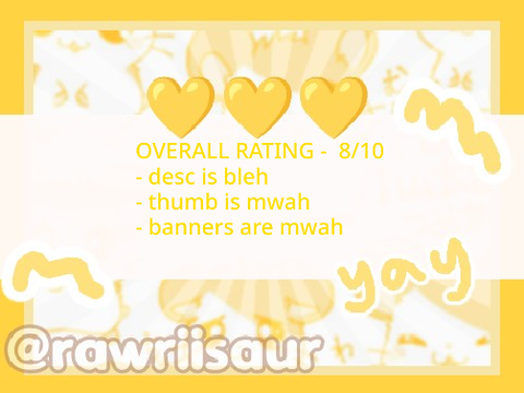 ヾ꒰ ˊᵕˋ꒱ﾉ  Rating past projs ‹3
