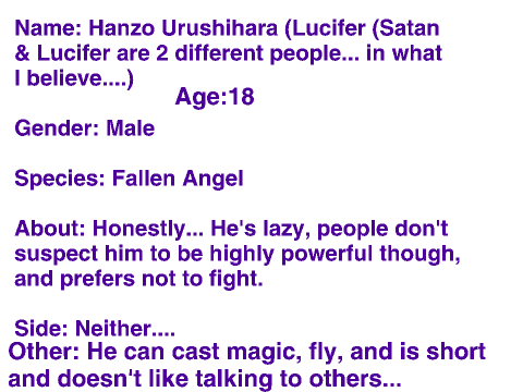 Super Humans RP Bio Template Urushihara Hanzo