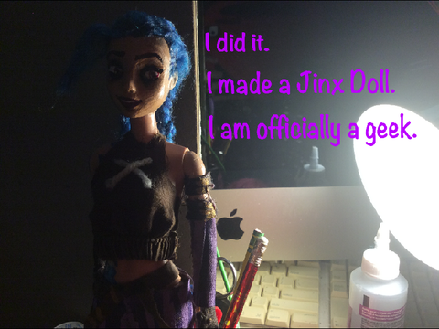 I made a Jinx doll using an old Barbie!