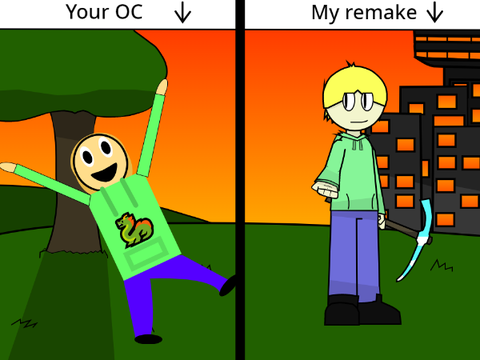 Give me an OC and I'll draw it or somthing remix remix