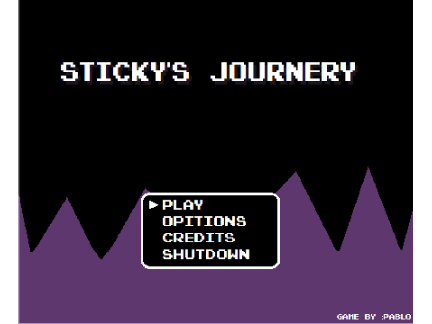 Sticky's Journery Concept title screen