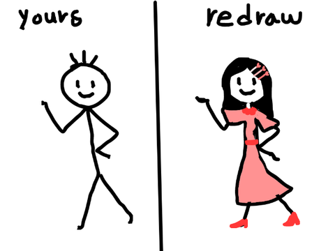 I will redraw your Character