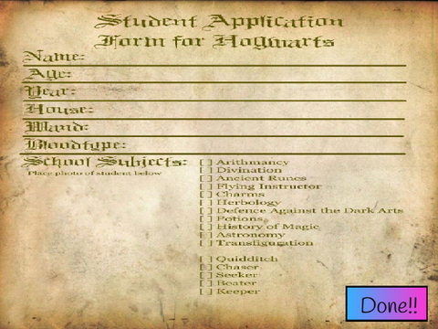 Hogwarts Aplication