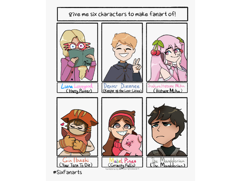 [RESHARED] Give me 6 characters to make fanart of!