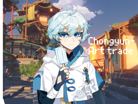 chongyun- art trade with @-butterwaffle- <3