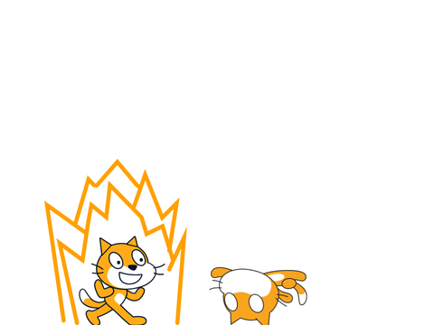 A short fighting animation between the cats