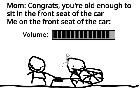 Me in the front seat of the car