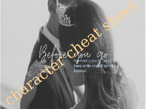 BFYG character cheat sheet