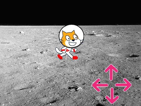 testing scratch cat to move in moon