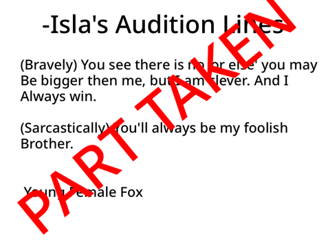 Foxcraft Animated Series Auditions/Form