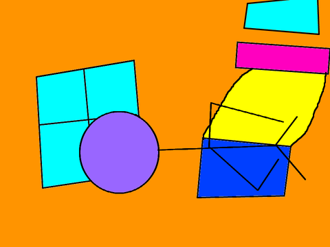 Purple stickman Jumps in the bed