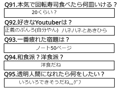 100の質問の答え