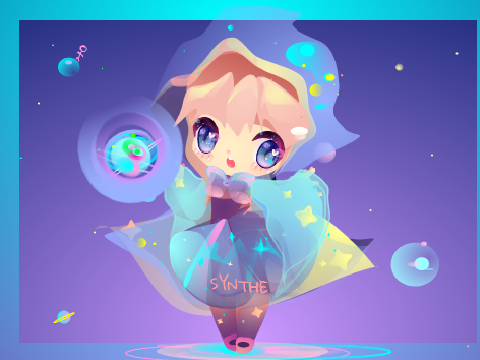 vector art chibi with swirl thing