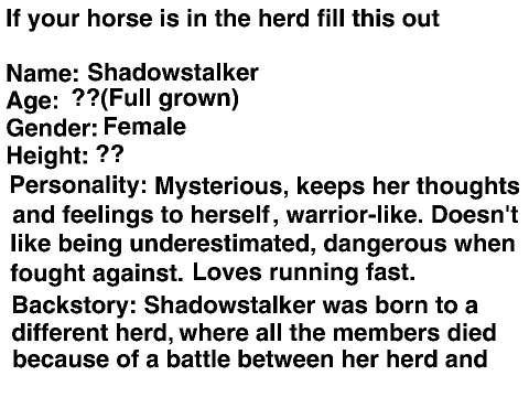 Make a Character for Thunder Horse