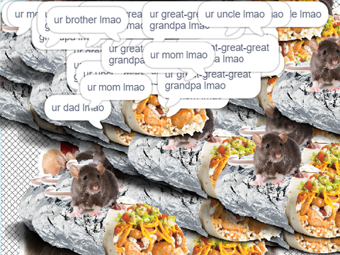 oof (im leaving scratch) bUT RATS AND CHIPOTLE