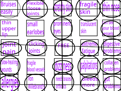 Ehlers Danlos Bingo!