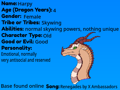 Rebuilt WoF RP Sign-Up Sheet ~ Harpy