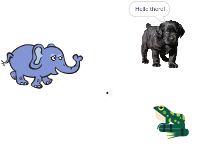 Best friends pup, elephant and frog!