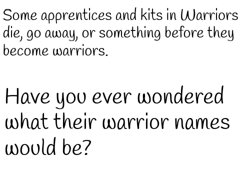 Warrior Cats Warrior Names