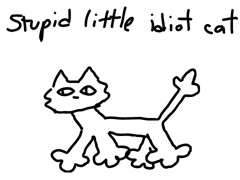 stupid little idiot cat